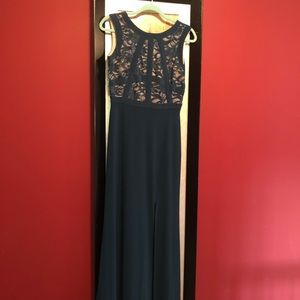 Hunter green floor length dress